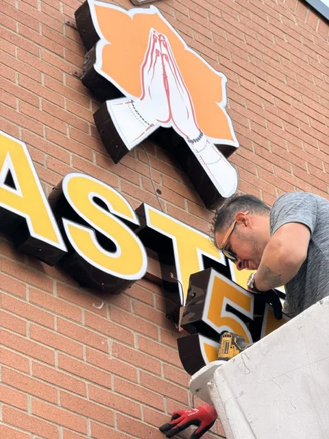 Channel Letter Install — On-Site