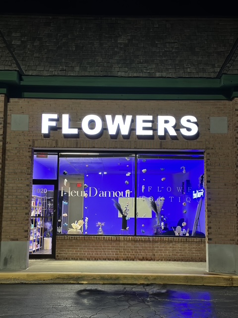 Fleur D'amour — Halo-Lit Channel Letters