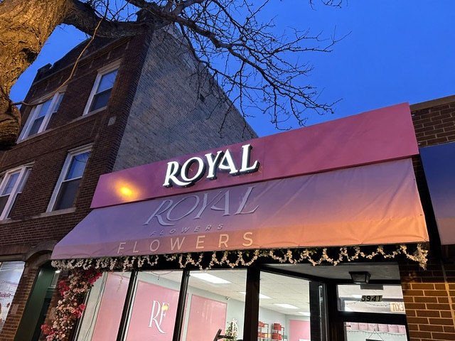 Royal Flowers — Awning Sign