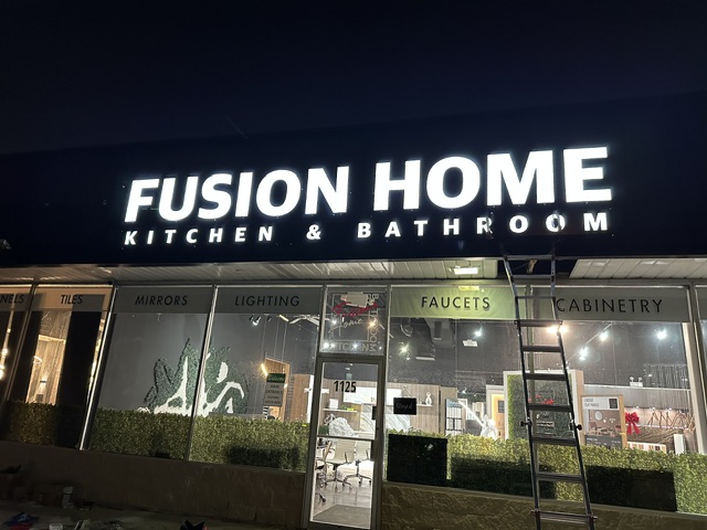 Fusion Home — Night Lit Storefront